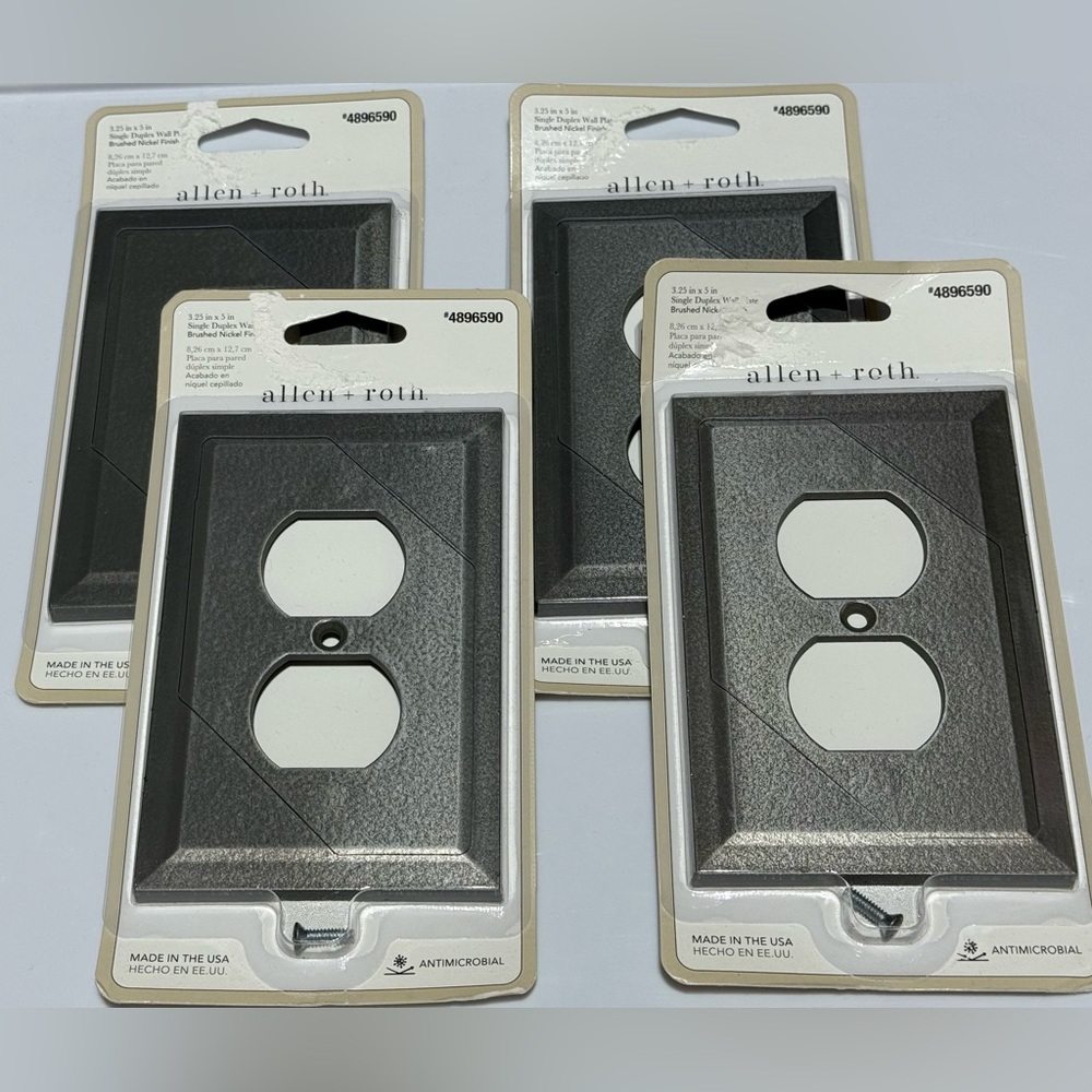 Allen & Roth single duplex wall plate in brushed nickel finish 3.25”x5” #4896590
